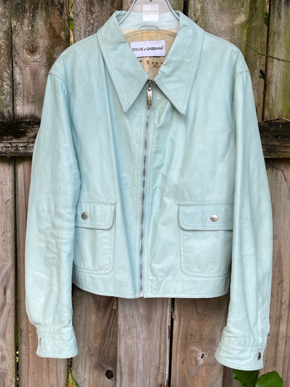 Vintage 1990s Dolce & Gabbana Cropped Leather Jacket. Size M